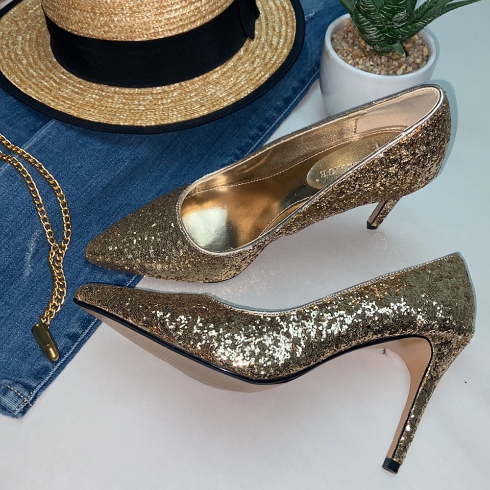 Gold bling sparkly heels size 7
